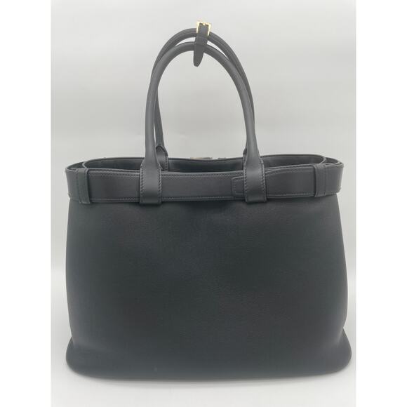 $6100 NEW PRADA LARGE BLACK LEATHER BUCKLE SHOULDER TOTE BAG AUTHENTIC - Picture 3 of 16